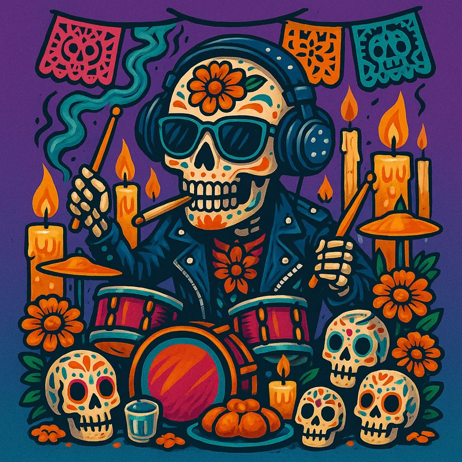 Esqueleto baterista